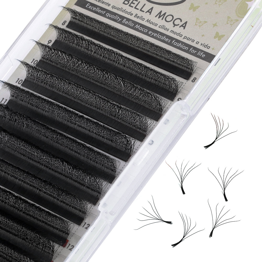 10PCS Bella Moça Cílios W6D (volume egípcio) Curvatura 0.07D para Extensão de Cílios