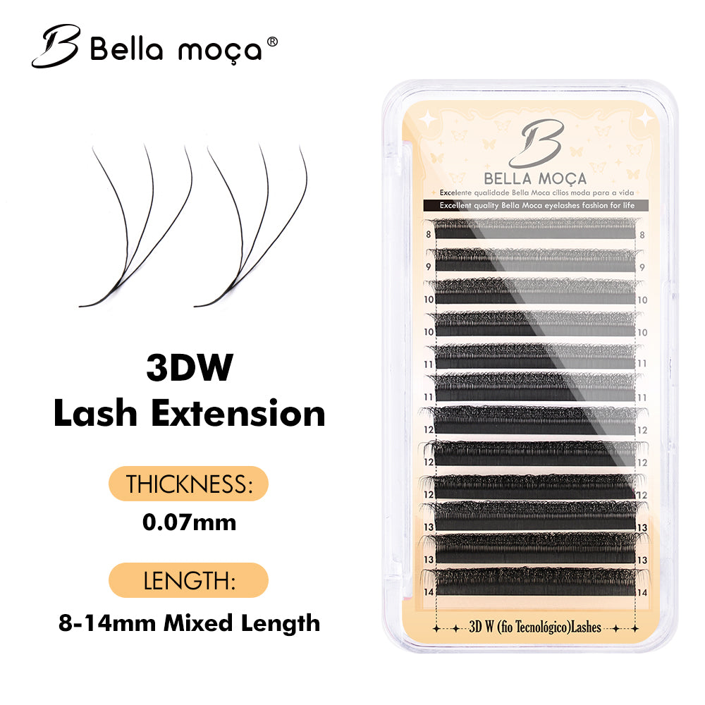 Bella Moça - Cílios 3DW Volume Egípcio 12 Linhas 0.07mm