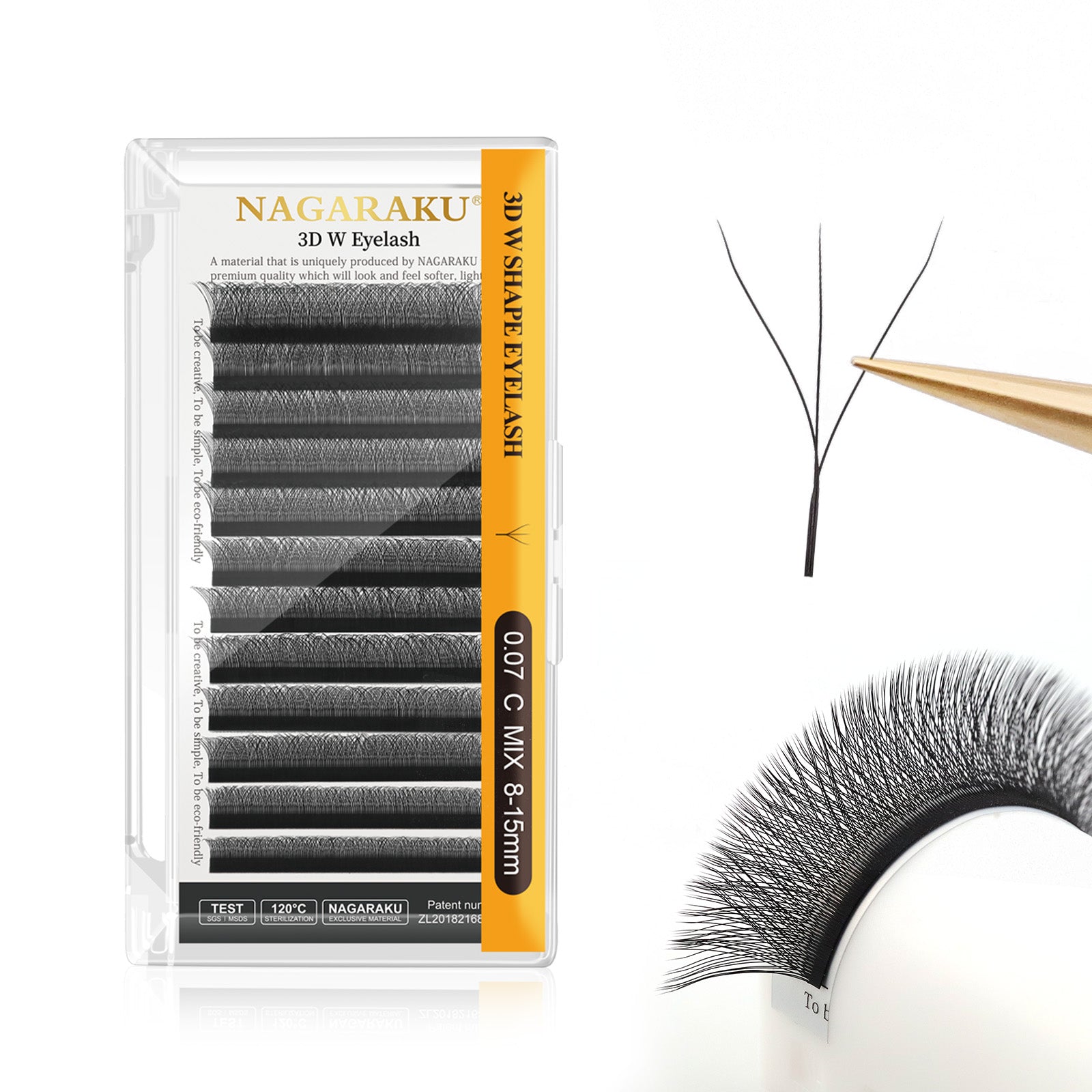 NAGARAKU 3DW Shape Triple Tips Hand Woven  Eyelashes Extension (10PCS)