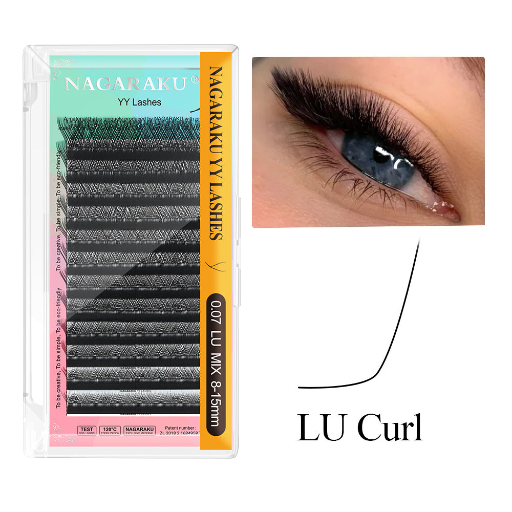NAGARAKU L/M Curl YY Shape Triple Tips Hand Woven  Eyelashes Extension (10PCS)