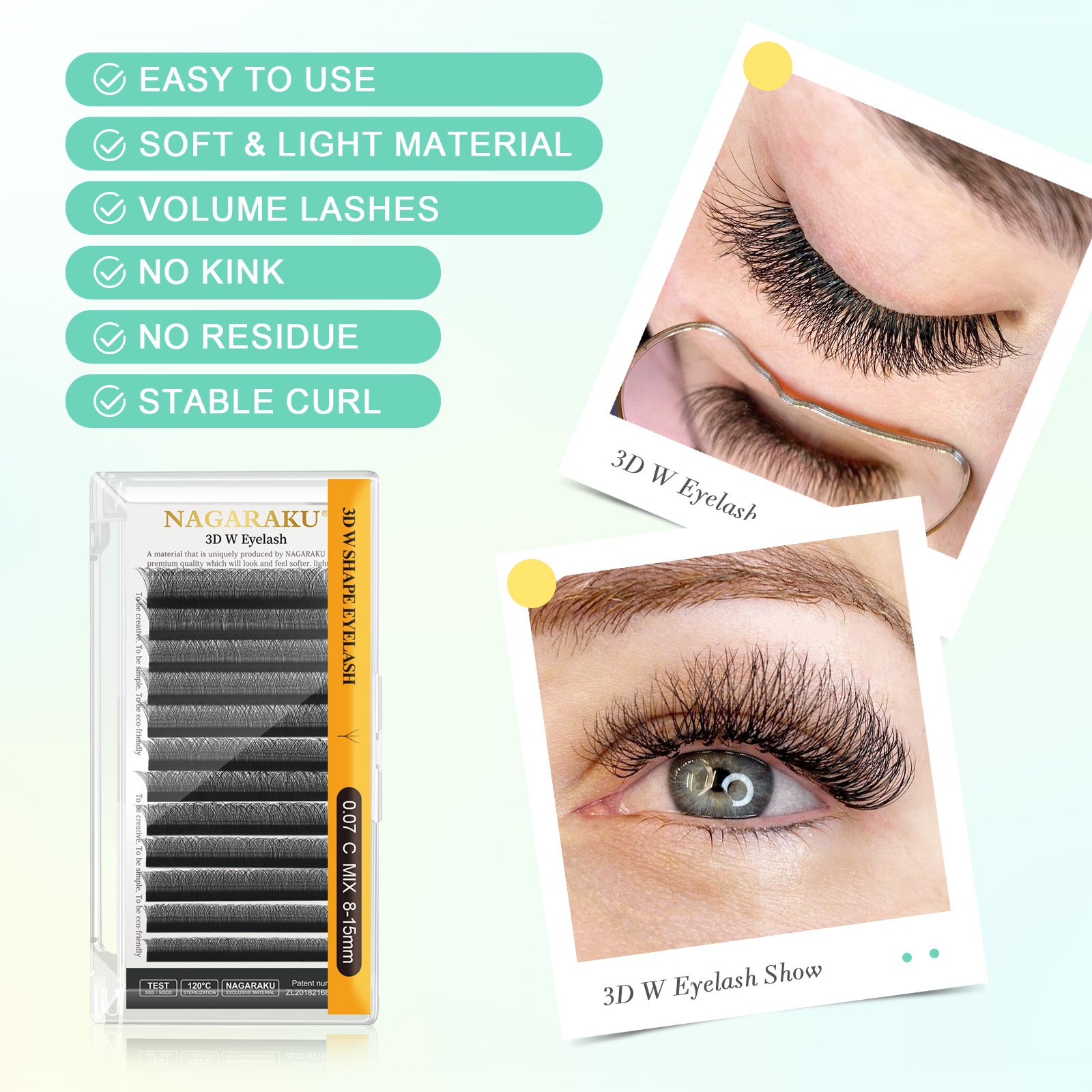 NAGARAKU 3DW Shape Triple Tips Hand Woven  Eyelashes Extension (10PCS)