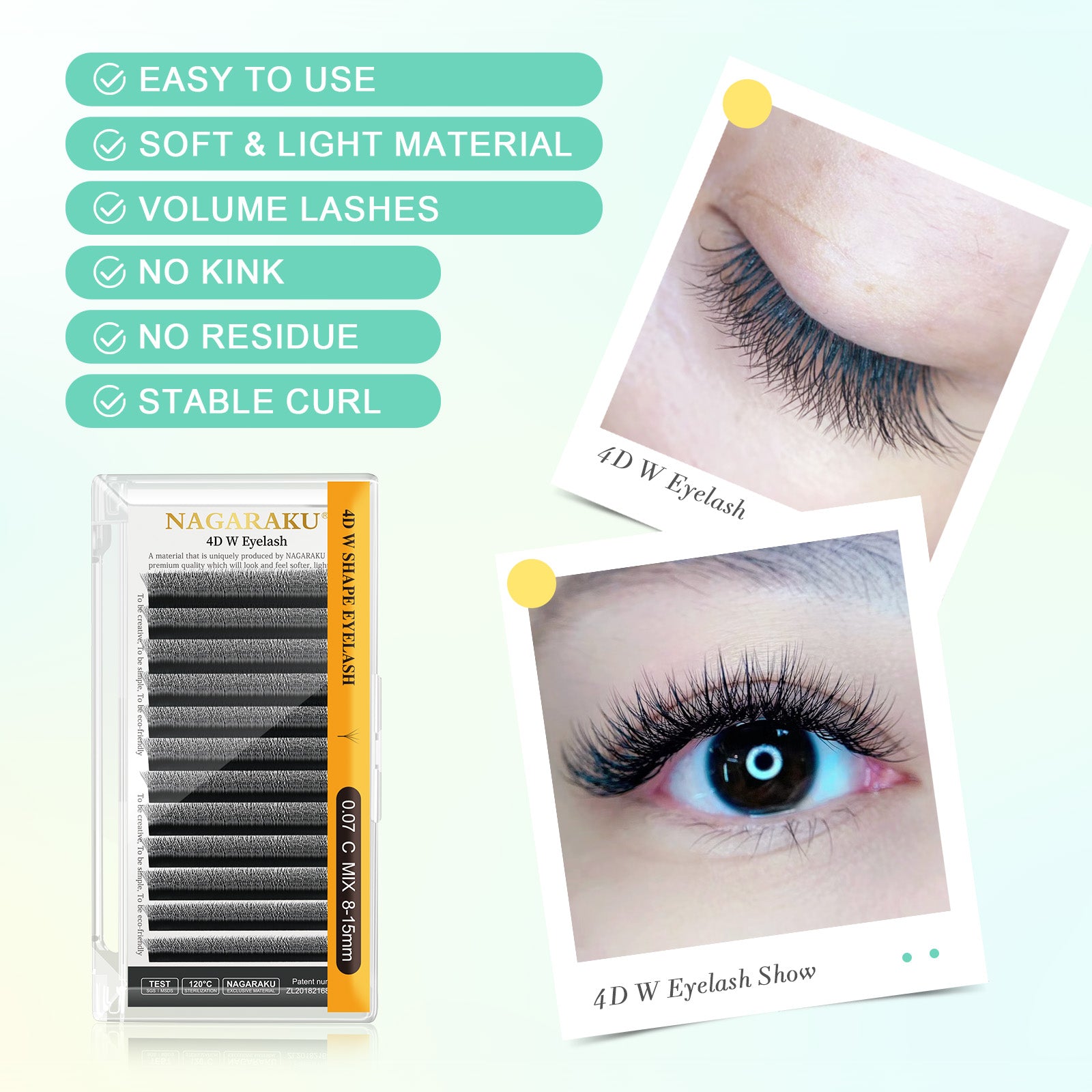 NAGARAKU 4DW Shape Hand Woven  Eyelashes Extension (10PCS)