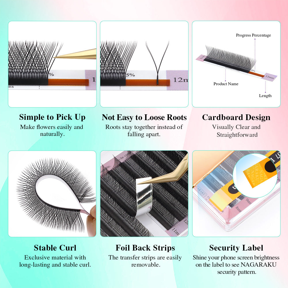 NAGARAKU YY Shape Hand Woven  Eyelashes Extension (10PCS)