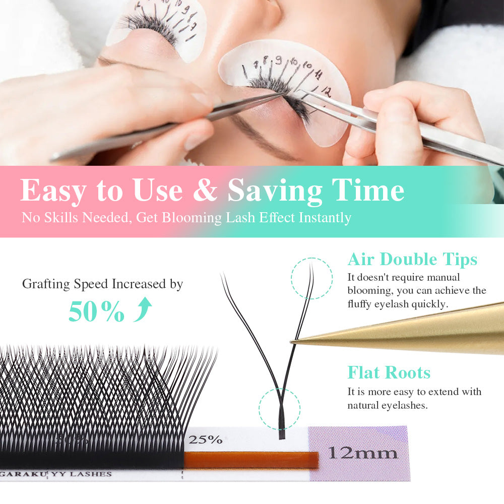 NAGARAKU YY Shape Hand Woven  Eyelashes Extension (10PCS)