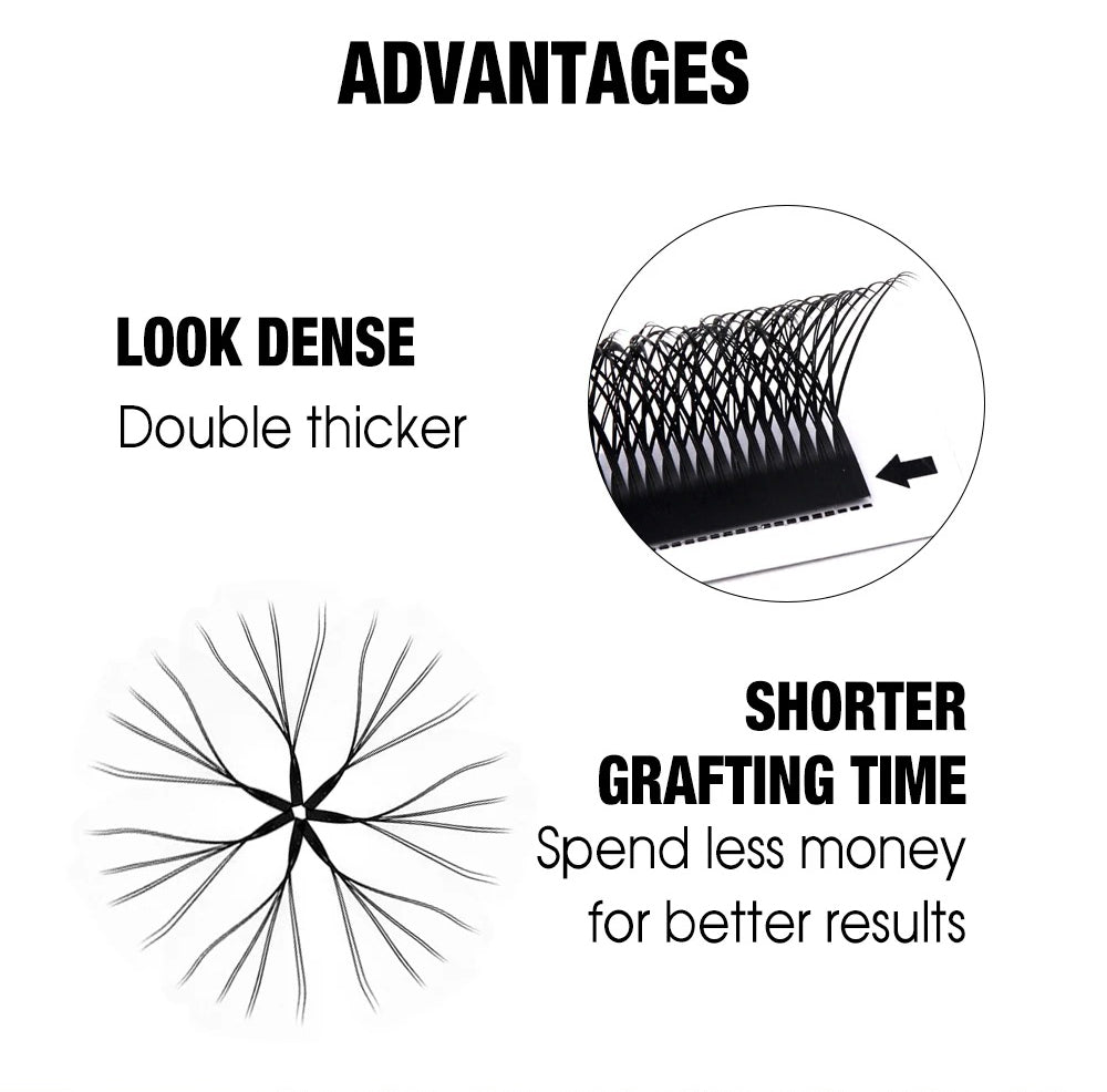 Fadvan Duplo4DW Eyelash Extensions D Curl Black False Eyelashes