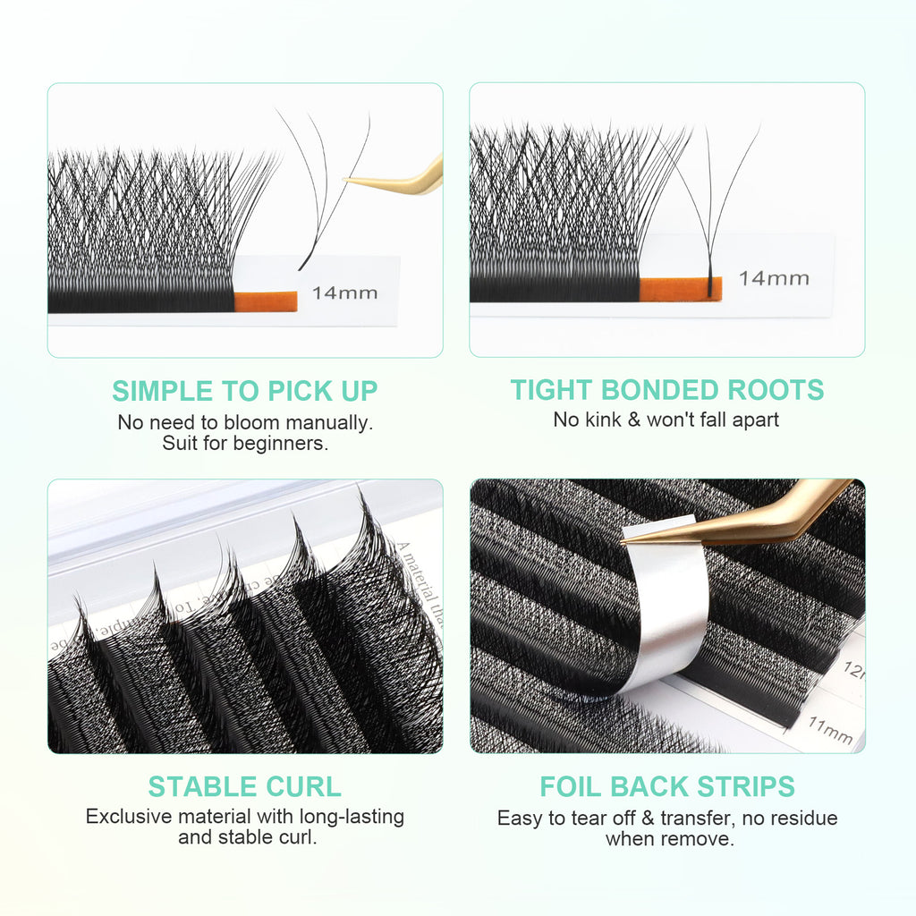NAGARAKU 3DW Shape Triple Tips Hand Woven  Eyelashes Extension (10PCS)