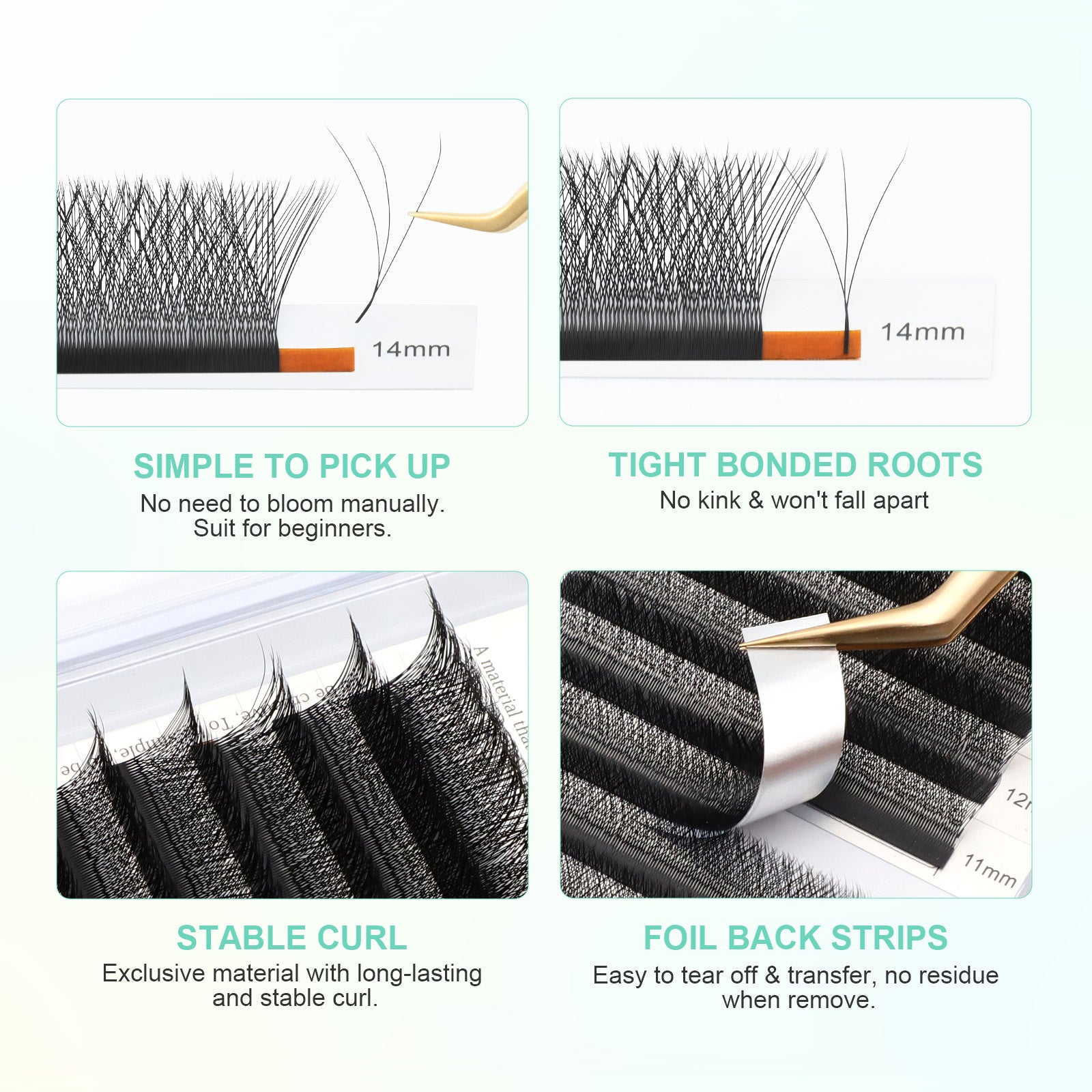 NAGARAKU 3DW Shape Triple Tips Hand Woven  Eyelashes Extension (10PCS)