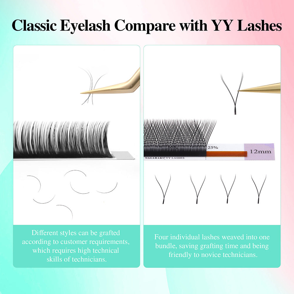 NAGARAKU YY Shape Hand Woven  Eyelashes Extension (10PCS)