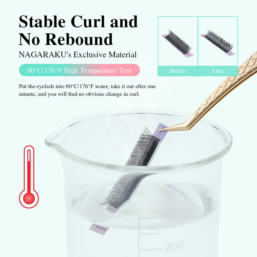 NAGARAKU L/M Curl YY Shape Triple Tips Hand Woven  Eyelashes Extension (10PCS)