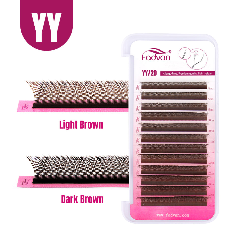 FADVAN Brown YY Shape Eyelashes Extension