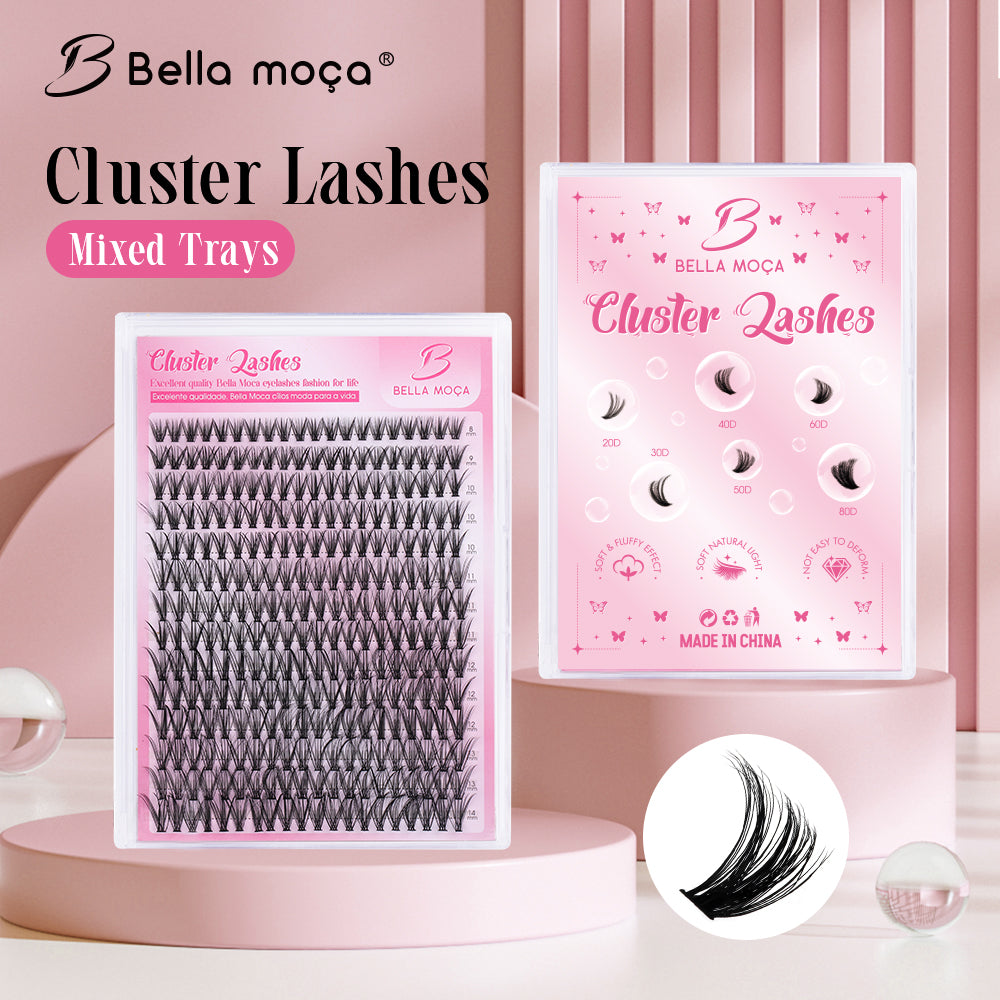 Bella Moça - Cílios Tufos Cluster para DIY Extensão Caseira 280 Clusters