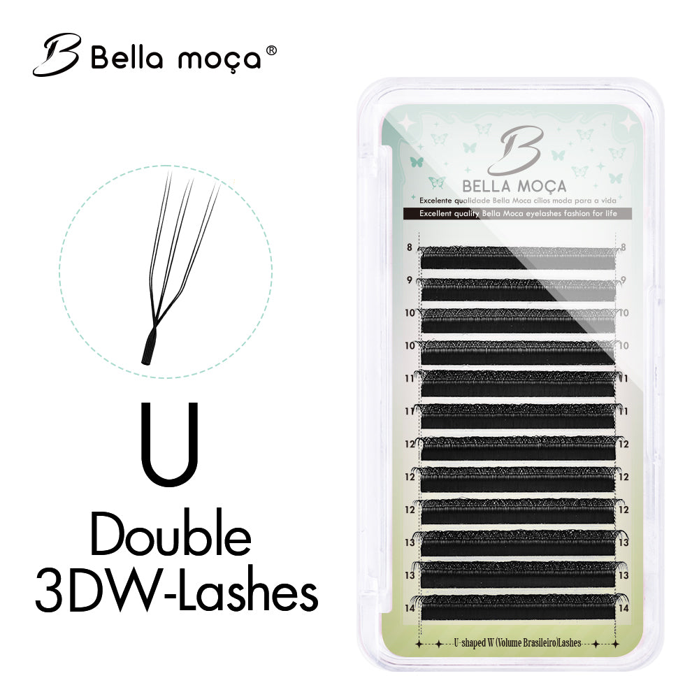 Bella Moça - Cílios Double 3DW (6D) U-Shape 12 Linhas 0.07mm
