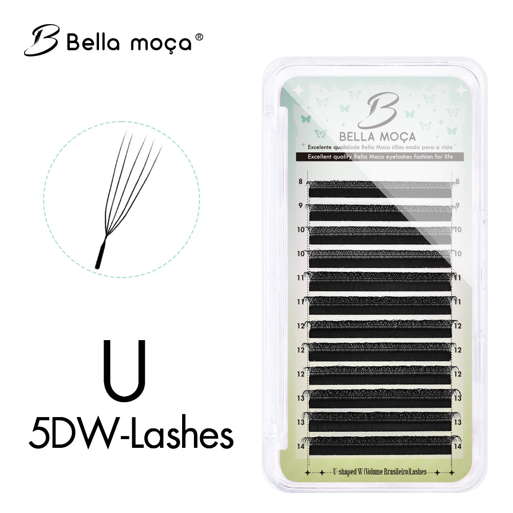 Bella Moça - Cílios 5DW U-Shape Volume Egípcio 12 Linhas 0.07mm