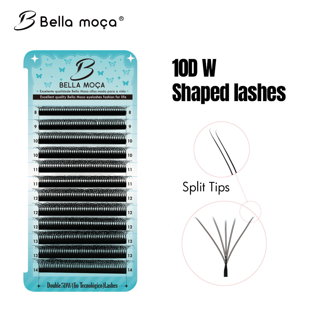 Bella Moça - Cílios Double 5DW Volume Egípcio Duplo 12 Linhas 0.07mm