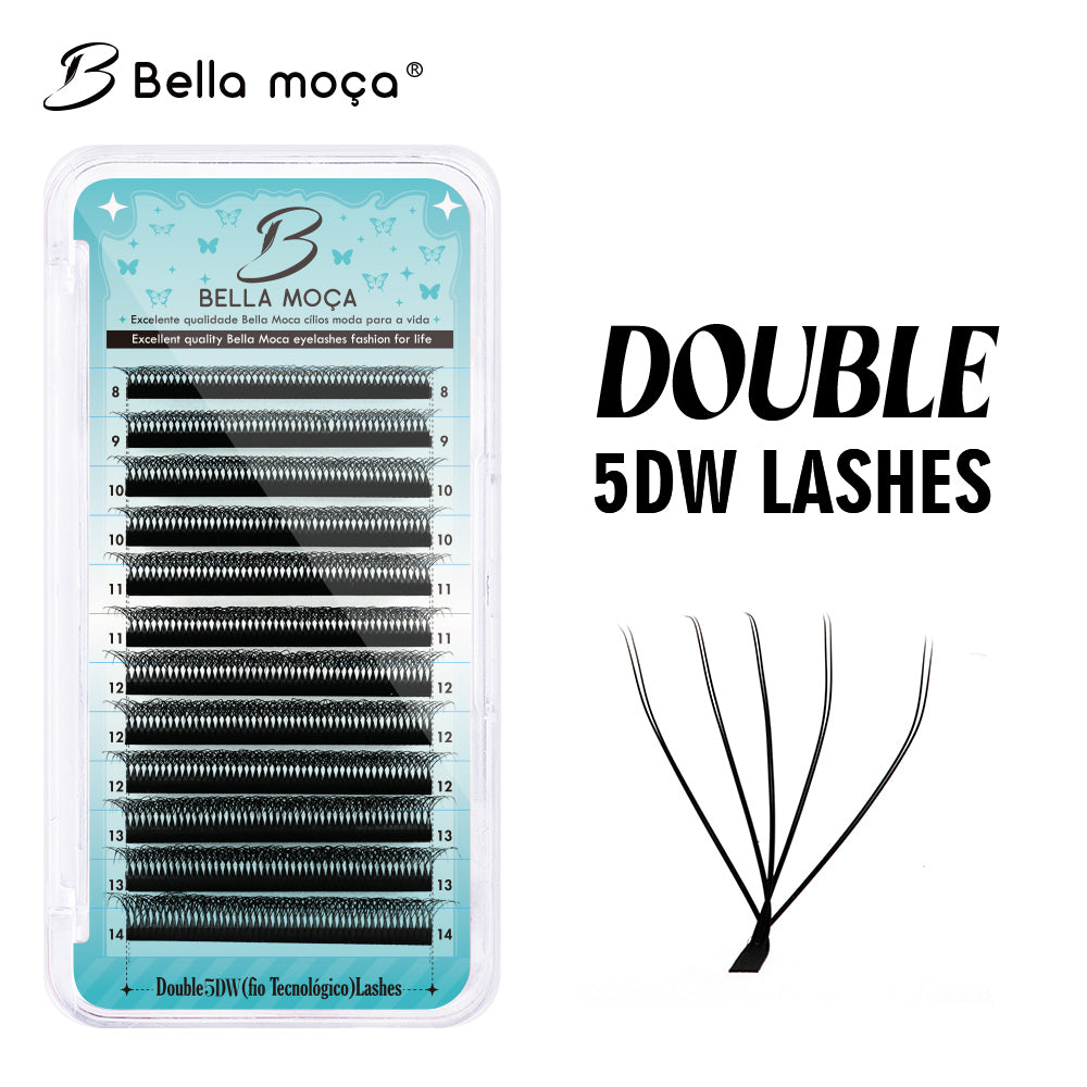 Bella Moça - Cílios Double 5DW Volume Egípcio Duplo 12 Linhas 0.07mm