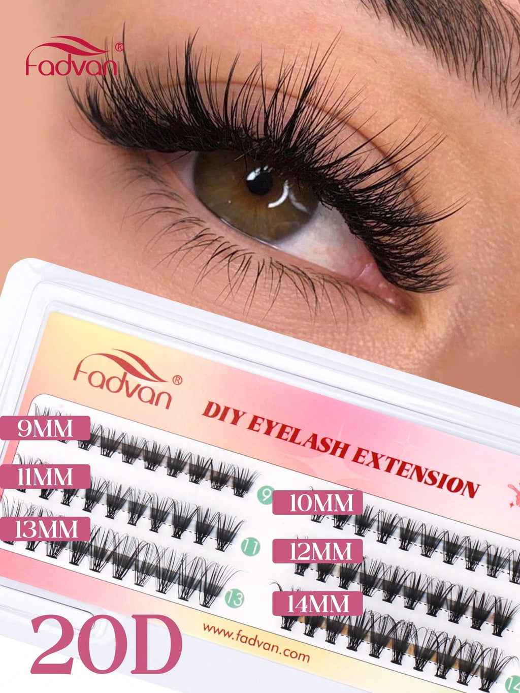 Fadvan 3 Rows Bundle Lashes D Curl Black Cluster lashes