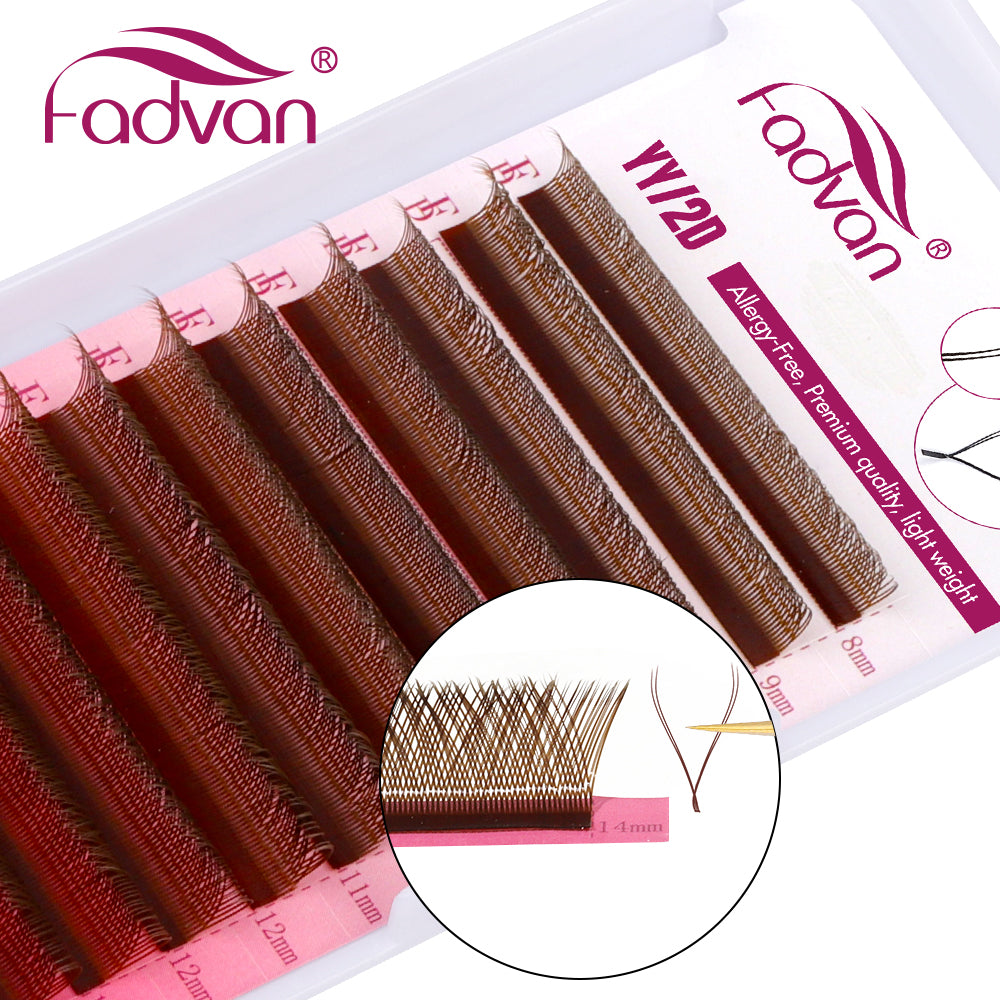 FADVAN Brown YY Shape Eyelashes Extension