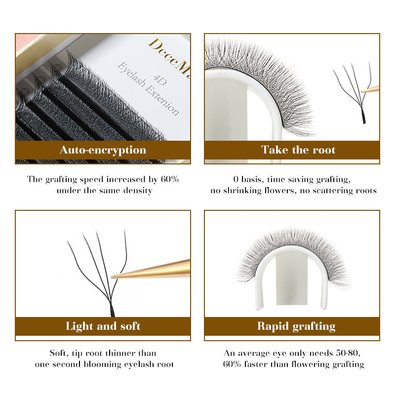 DeceMars 4D W-Shaped Eyelashes Extensions (10PCS)