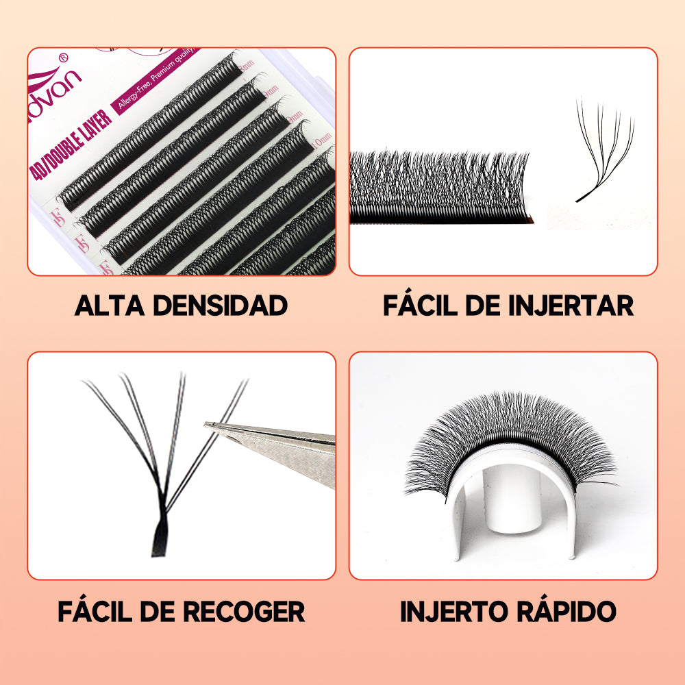 Fadvan Duplo4DW Eyelash Extensions D Curl Black False Eyelashes