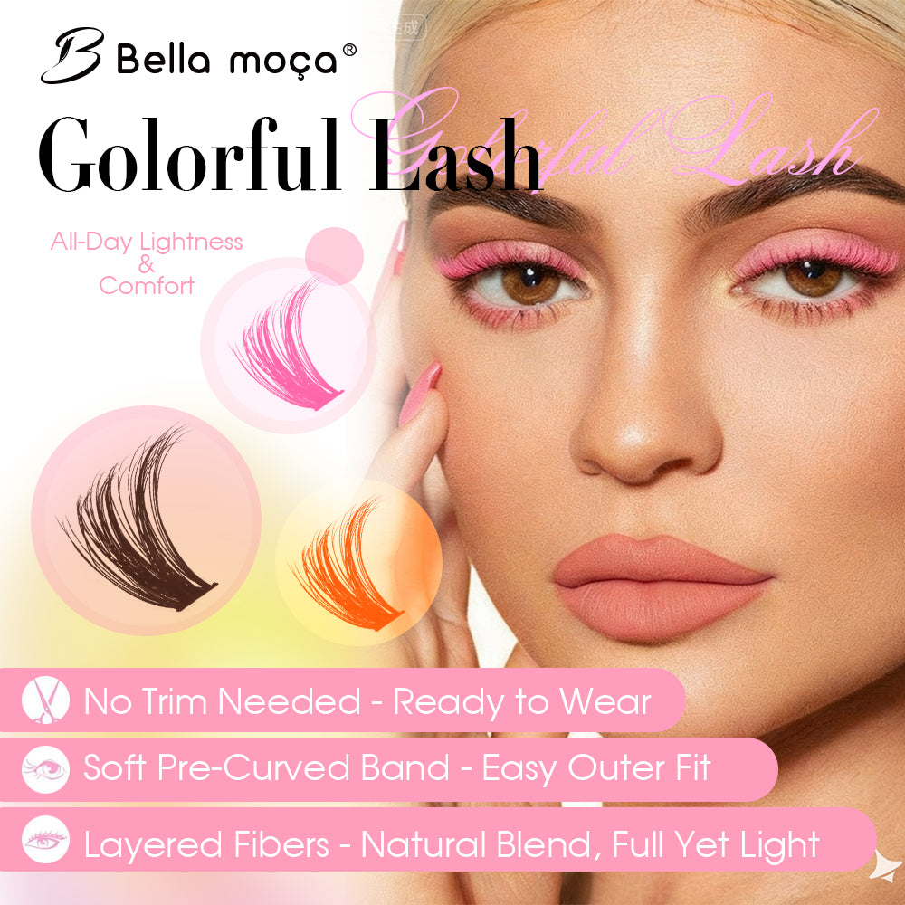 Bella Moça - Kit Cílios Coloridos Bundle Mix Color 14 Linhas (40 Tufos)