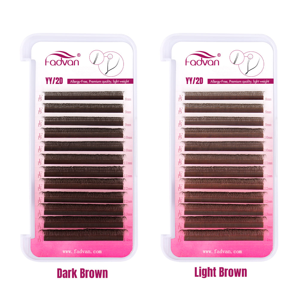 FADVAN Brown YY Shape Eyelashes Extension
