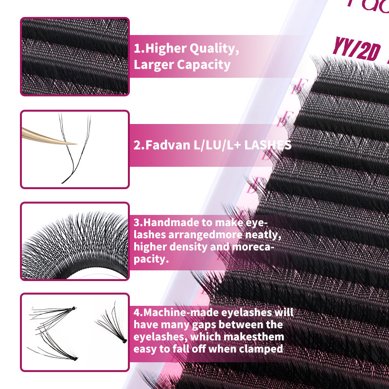 FADVAN L/L+/M Curl YY Shape Eyelashes Extension (10PCS)