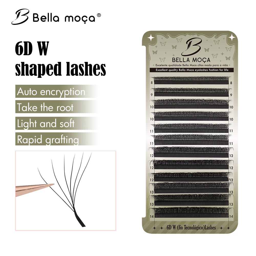 Bella Moça Cílios W6D (volume egípcio) Curvatura 0.07D para Extensão de Cílios