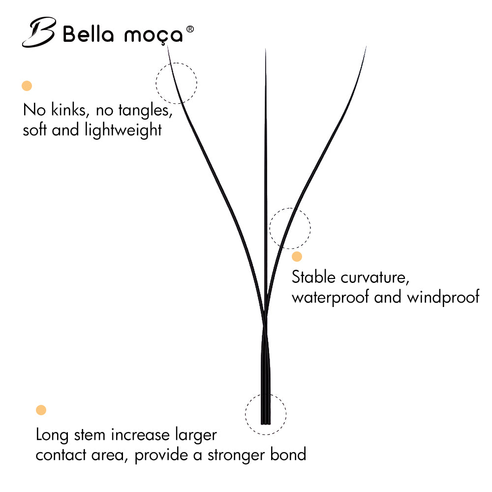 Bella Moça Cílios W3D (volume egípcio) Curvatura 0.07D para Extensão de Cílios