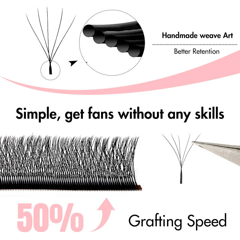 Bella Moça 10Pcs Cílios W5D W 5d (volume egípcio) Curvatura 0.07D para Extensão de Cílios