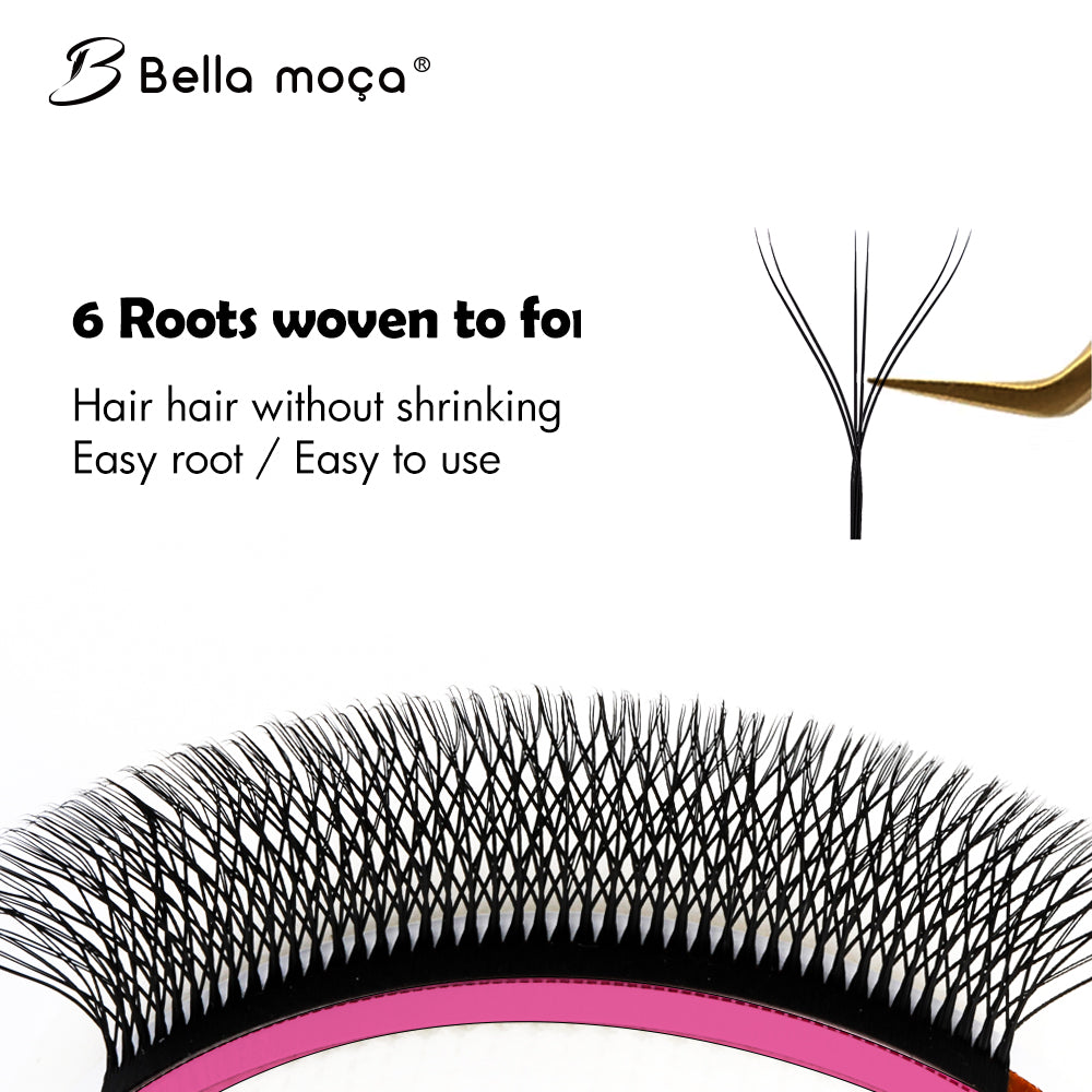 Bella Moça Cílios Duplo W3D (volume egípcio) Curvatura 0.07D para Extensão de Cílios