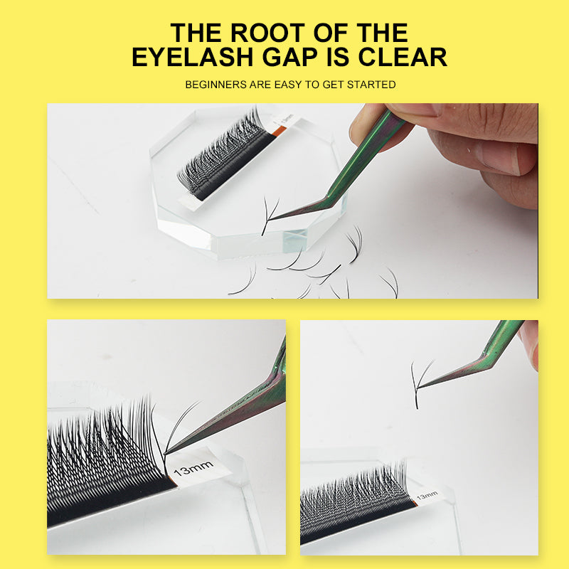 DeceMars YY Shape Black Eyelashes Extensions Two Tip Lashes (10PCS)