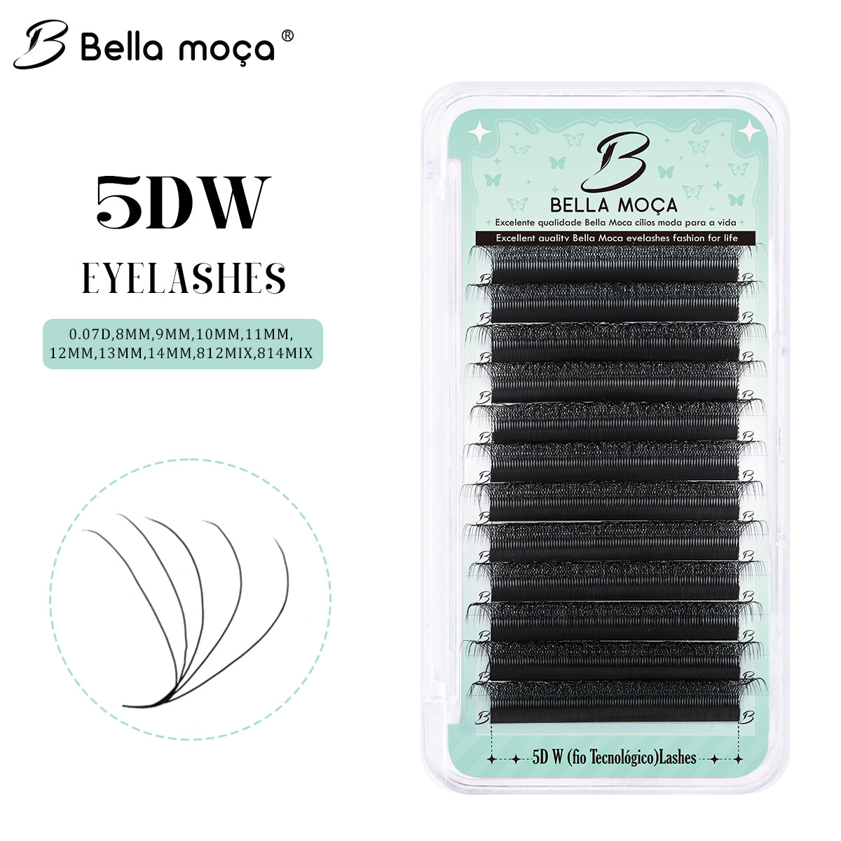 Bella Moça - Cílios 5DW Volume Egípcio 0.07mm