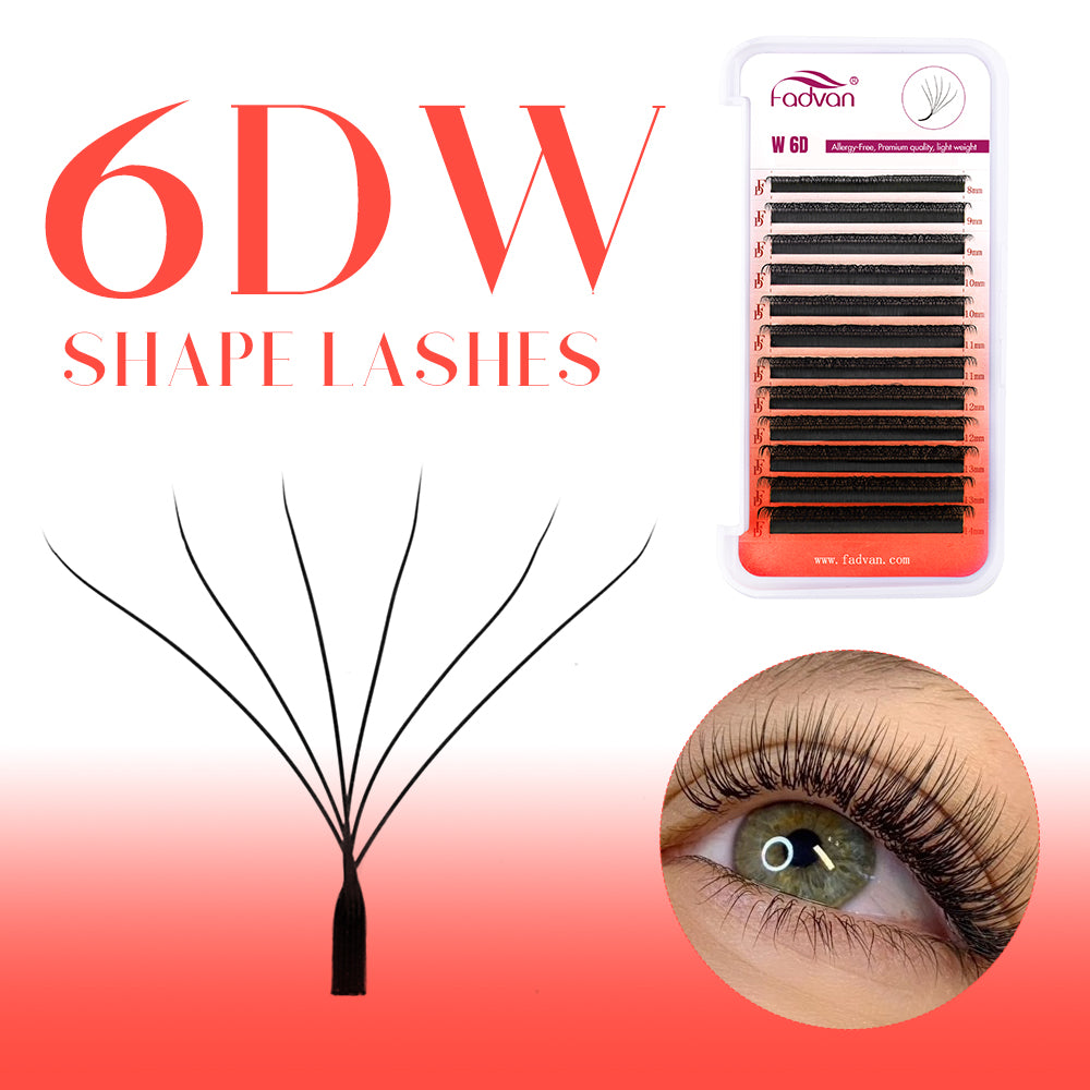 Fadvan 6DW Eyelash Extensions D Curl Black False Eyelashes