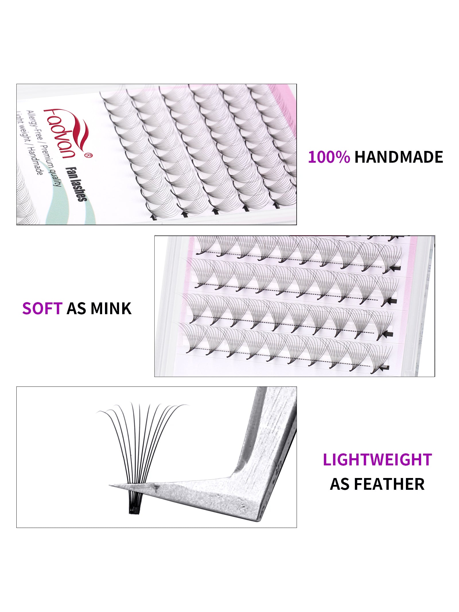 Fadvan 10D/16D Premade Eyelash Extensions D Curl Black Eyelashes