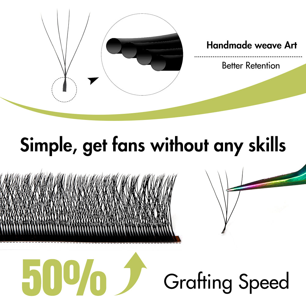 10Pcs Cílios Bella Moça W4D W 4d (volume egípcio) Curvatura 0.07D para Extensão de Cíli