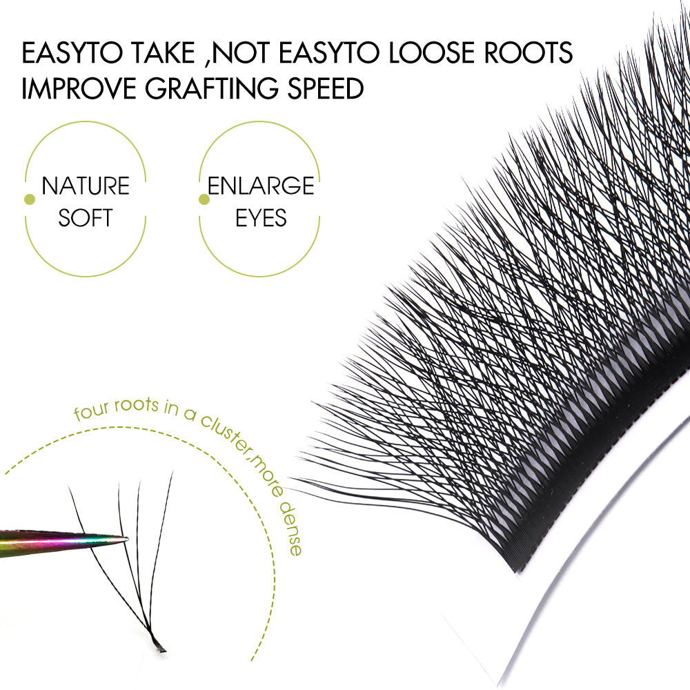 10Pcs Cílios Bella Moça W4D W 4d (volume egípcio) Curvatura 0.07D para Extensão de Cíli