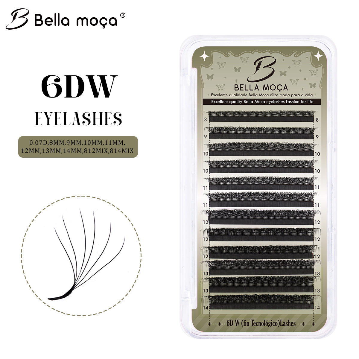 Bella Moça - Cílios 6DW Volume Egípcio 0.07mm