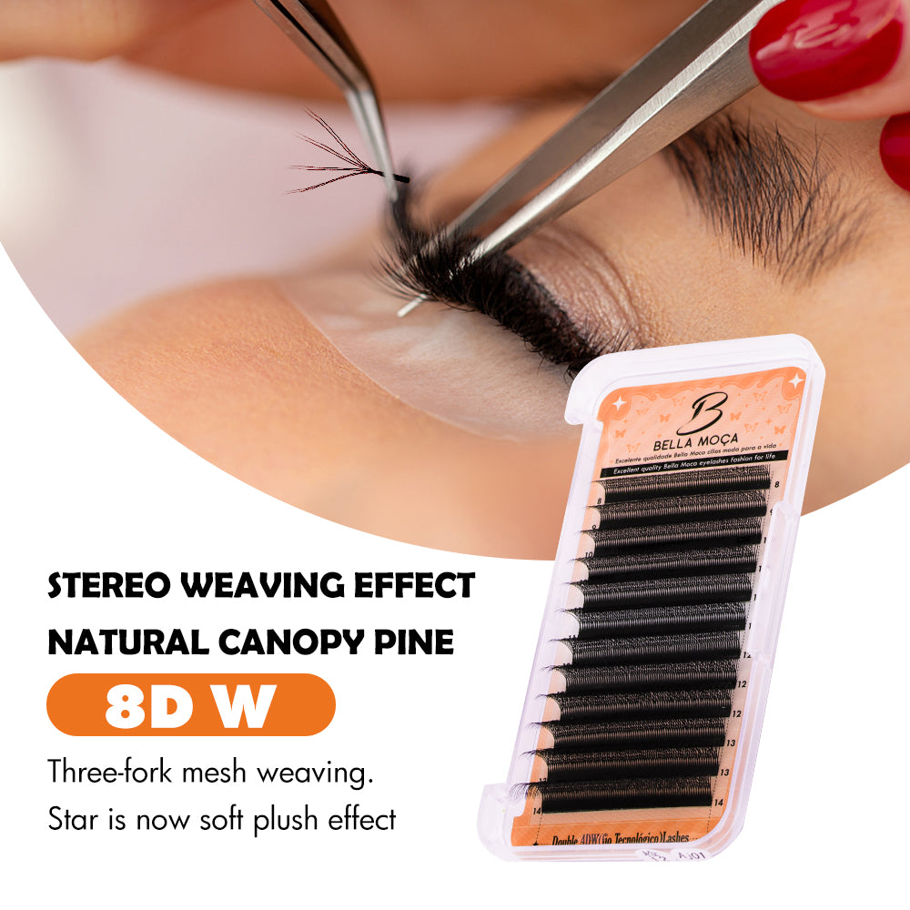 Bella Moça Cílios Duplo W4D (volume egípcio) Curvatura 0.07D para Extensão de Cílios