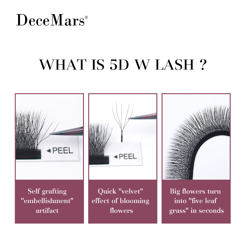 DeceMars 5D W-Shaped Eyelashes Extensions (10PCS)