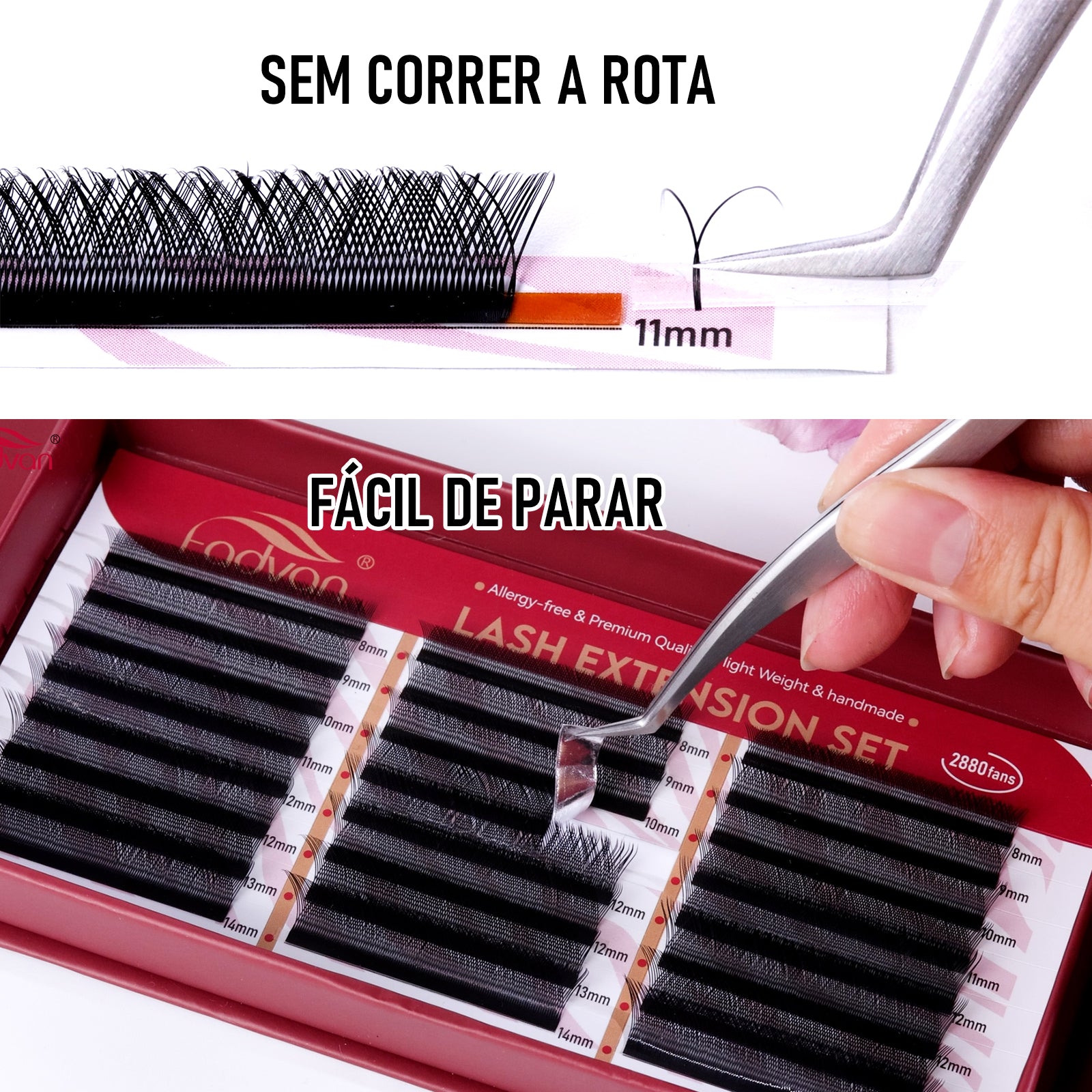 Fadvan 24 Rows YY lashes D Curl Black Lash Extensions