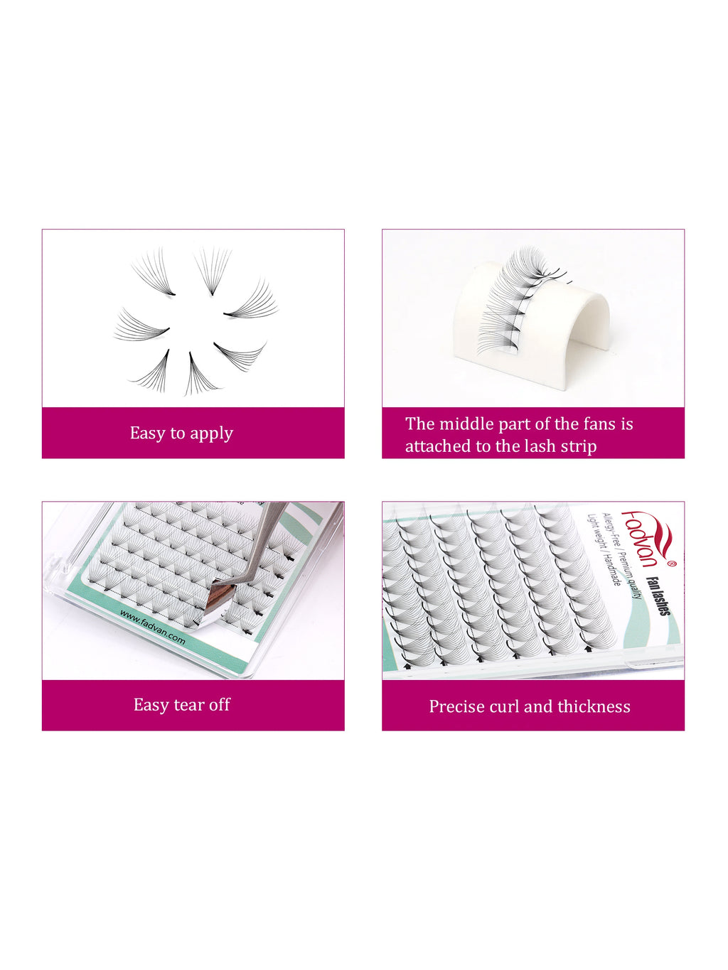 Fadvan 10D/16D Premade Eyelash Extensions D Curl Black Eyelashes