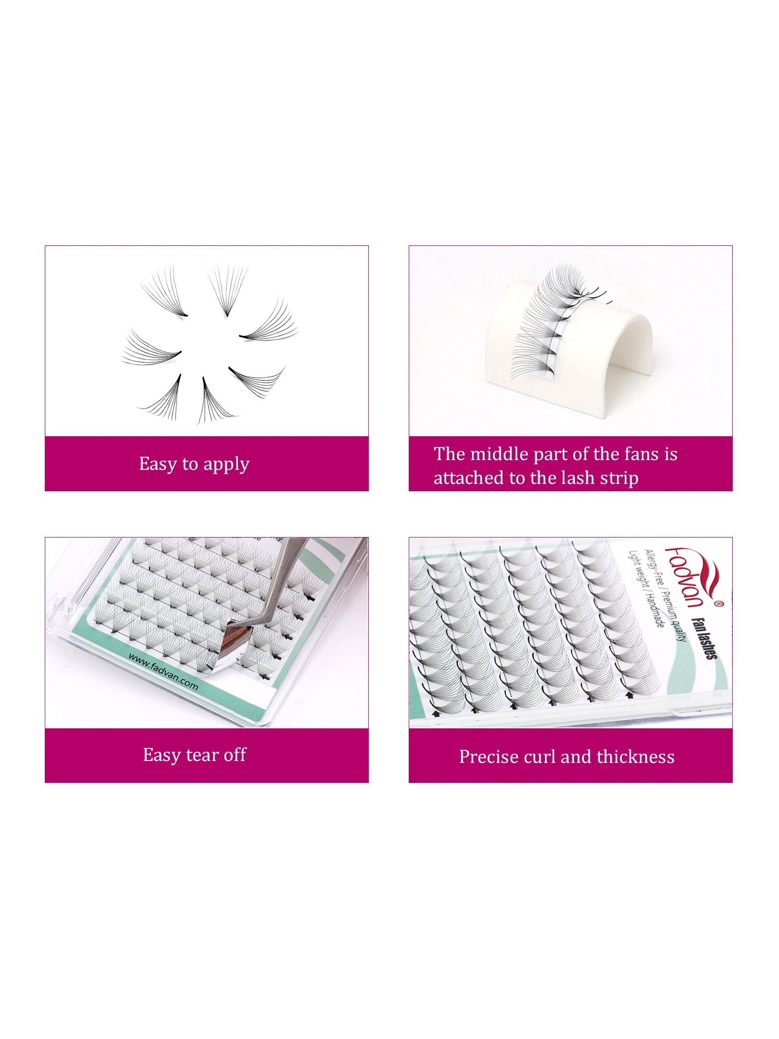 Fadvan 10D/16D Premade Eyelash Extensions D Curl Black Eyelashes