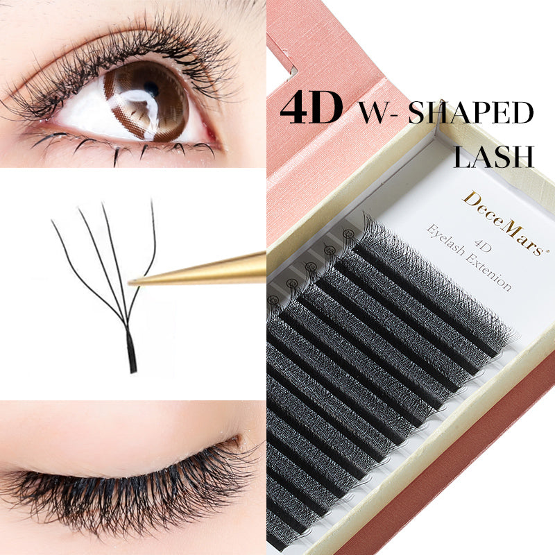 DeceMars 4D W-Shaped Eyelashes Extensions (10PCS)
