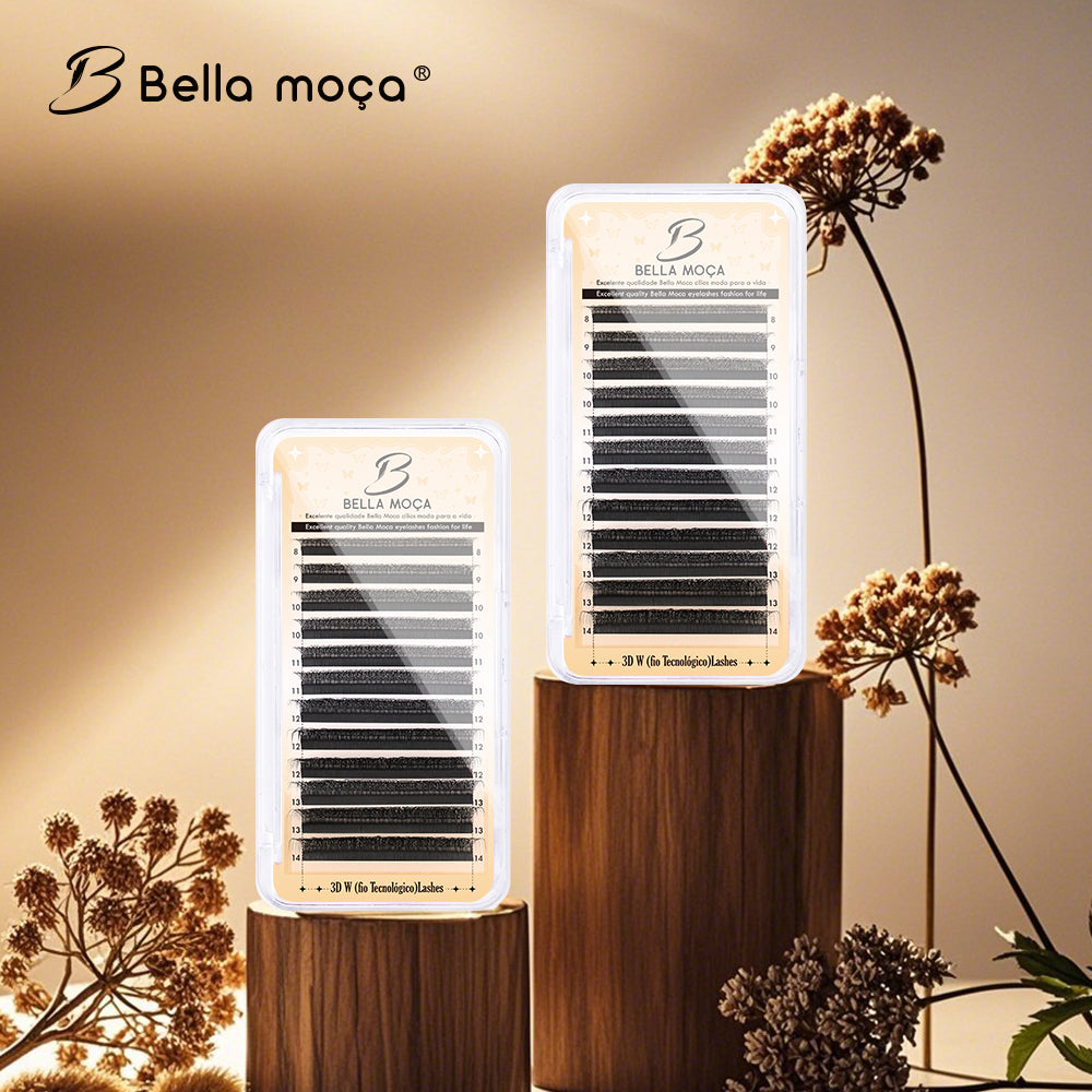 Bella Moça Cílios W3D (volume egípcio) Curvatura 0.07D para Extensão de Cílios