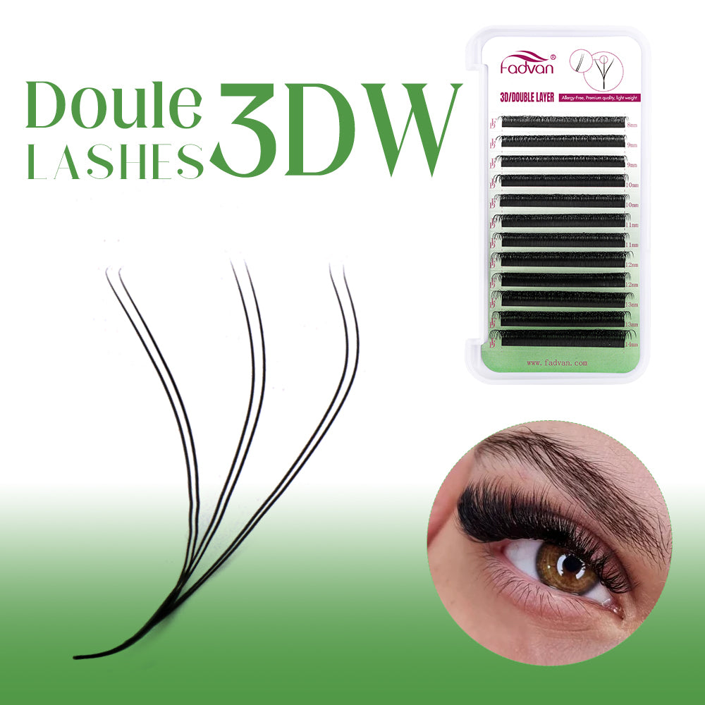Fadvan Duplo3DW Eyelash Extensions D Curl Black False Eyelashes