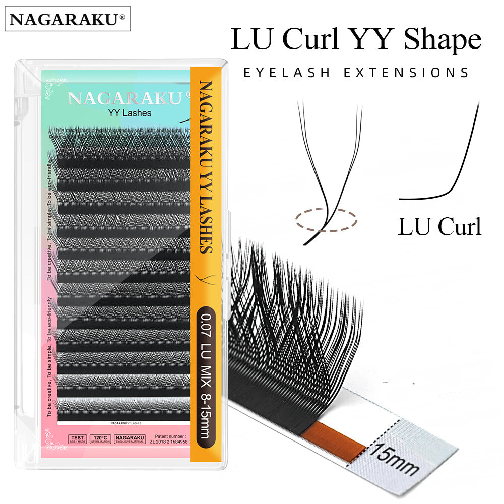 NAGARAKU L/M Curl YY Shape Triple Tips Hand Woven  Eyelashes Extension (10PCS)